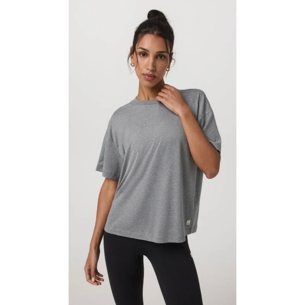 Vuori Energy Tee Long Heather Women's Size M Grey Oversized Training VW1321